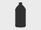 Silhouette of a 5 liter plastic bottle on a light background. Black water container outline