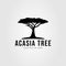 silhouette acacia tree logo. mimosa plat symbol vector illustration design