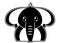 Silhouette adorable elephant cute animal character