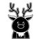 Silhouette adorable reindeer cute animal character