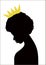 Silhouette of an African girl with a crown