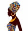 Silhouette of African girls in bright colored turban