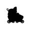 Silhouette of aggressive inline roller skates. Vector black and white illustration. Cutout isolated object.