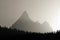 A silhouette of Aiguille du Midi mountain in Chamonix, France