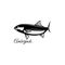 Silhouette Amberjack fish logo icon.