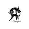 Silhouette Amberjack fish logo icon.