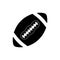 Silhouette American football ball, simple illustration