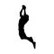 Silhouette of american football jumping over white background