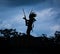 Silhouette of American Indian warrior