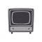 Silhouette of analogue retro TV with wooden body, signal and channel selector. Vector illustration.