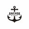 Silhouette anchor logo design for boat ship navy nautical transport, with vintage retro style