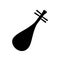 Silhouette ancient four stringed Chinese musical instrument pipa