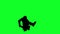 silhouette of angry cyclops strikes with a stick  on green screen or chroma key