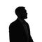 Silhouette of anonymous man on white