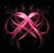 Silhouette of an anonymous and resilient woman, a cancer survivor, with the cancer symbol of a pink ribbon. Generative AI