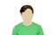 Silhouette of anonymous young guy in a t-shirt on a white background