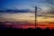 Silhouette Antenna transmission in sunset time