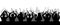 Silhouette of applauding crowd close-up. Vector illustration