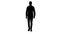Silhouette Arabic casual man walking and talking to camera.
