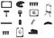 Silhouette artist painting tools icon set (vector)