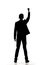 Silhouette of Asian businessman open arms