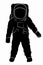 Silhouette of astronaut, vector drawing