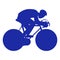 The silhouette of an athlete on a bicycle. Cycling competitions, triathlon stage. The athlete in training