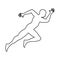 Silhouette athlete running icon