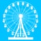 Silhouette atraktsion colorful ferris wheel on blue background illustration