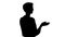 Silhouette Attractive caucasian business woman clapping her hands.