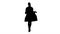 Silhouette Attractive female doctor walking and taking off her w