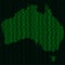 Silhouette of Australia from binary digits