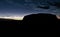 Silhouette of Australian Outback Mountains at sunrise