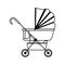 Silhouette baby carriage with layette