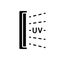 Silhouette Bactericidal UV lamp. Outline icon of disinfection light. Black illustration of medical device for home, clinic,