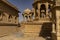 Silhouette of Bada Bagh or Barabagh, means Big Garden, is a garden complex in Jaisalmer, Rajasthan, India, for Royal cenotaphs of