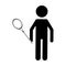 Silhouette badminton player racket uniform player