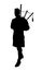 Silhouette of bagpiper