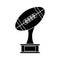 Silhouette ball trophy shape american football award