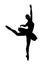 Silhouette of a ballerina dancer making a ballet