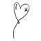 Silhouette balloon in heart shape with cord