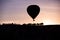 Silhouette of balloon at sunrise in Cappadocia