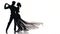 Silhouette of ballroom dancers