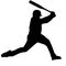 Silhouette of Baseball Batsman Hitting Ball, originating image from Generative AI technology