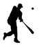 Silhouette of Baseball Batsman Hitting Ball, originating image from Generative AI technology