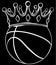 silhouette Basketball King Crown. Sport Winner Icon, Emoji Style Illustration.