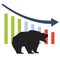 Silhouette of bearish symbols