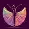 Silhouette of a beautiful ballerina with elegant dress, Vector illustration, tiptoe dance, ballet performer, generative ai