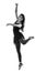 Silhouette of beautiful female ballet dancer