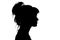 Silhouette of beautiful profile of female head concept beauty and fashion